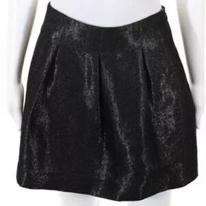 Theory Liddy metallic wool blend pleat mini skirt